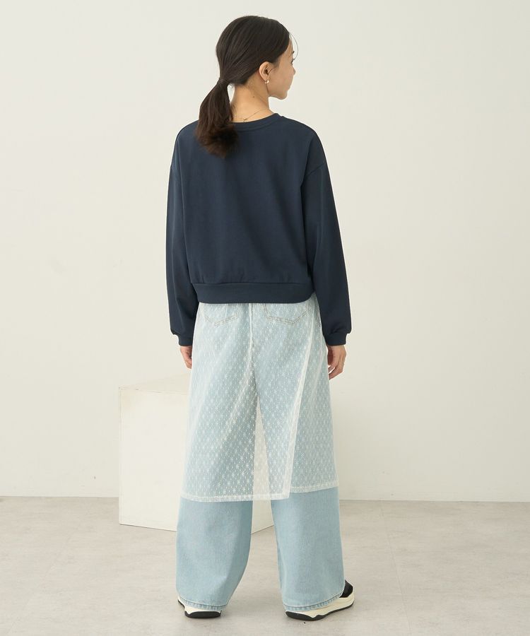 earth music&ecology「SET2点レースロゴプルオーバー+チュールワンピ」|スウェット・ジャージ|