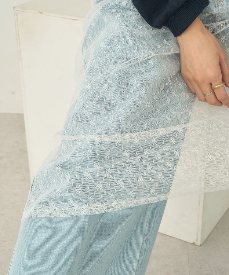 earth music&ecology「SET2点レースロゴプルオーバー+チュールワンピ」|スウェット・ジャージ|