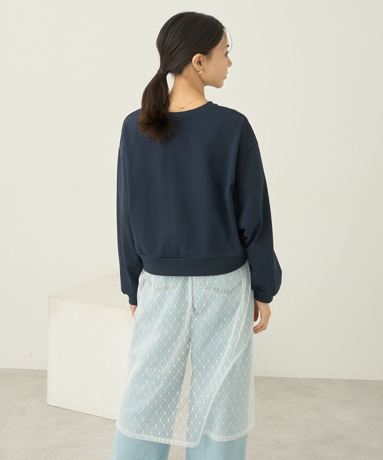 earth music&ecology「SET2点レースロゴプルオーバー+チュールワンピ」|スウェット・ジャージ|