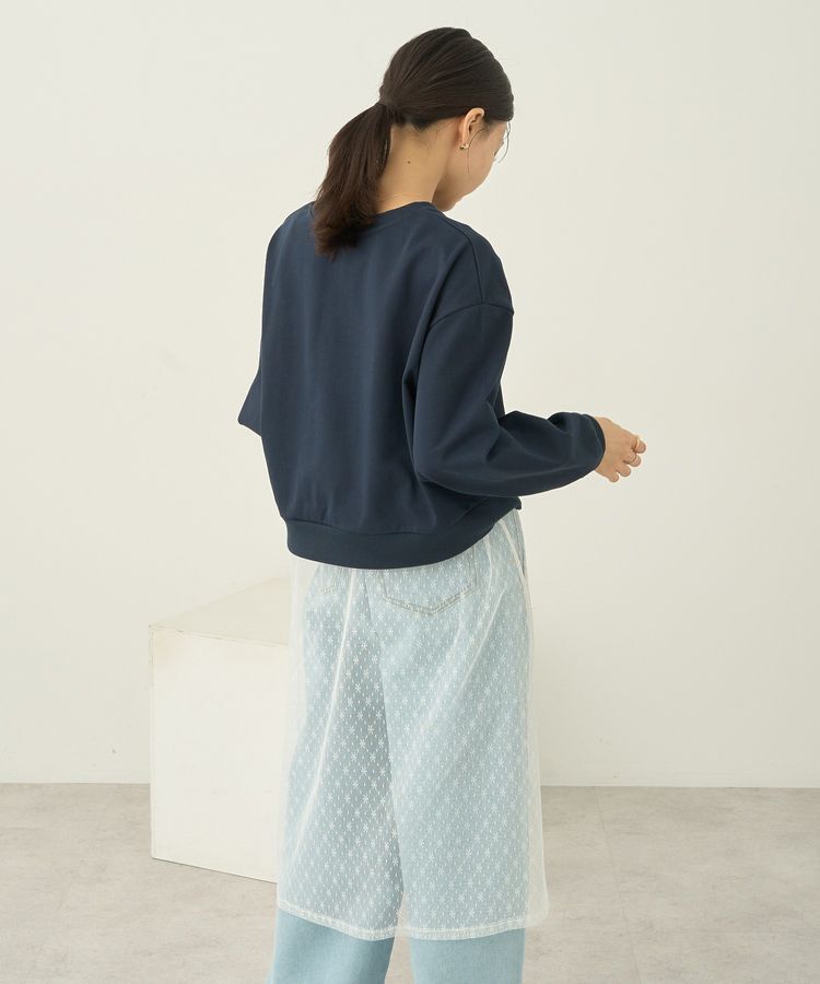 earth music&ecology「SET2点レースロゴプルオーバー+チュールワンピ」|スウェット・ジャージ|