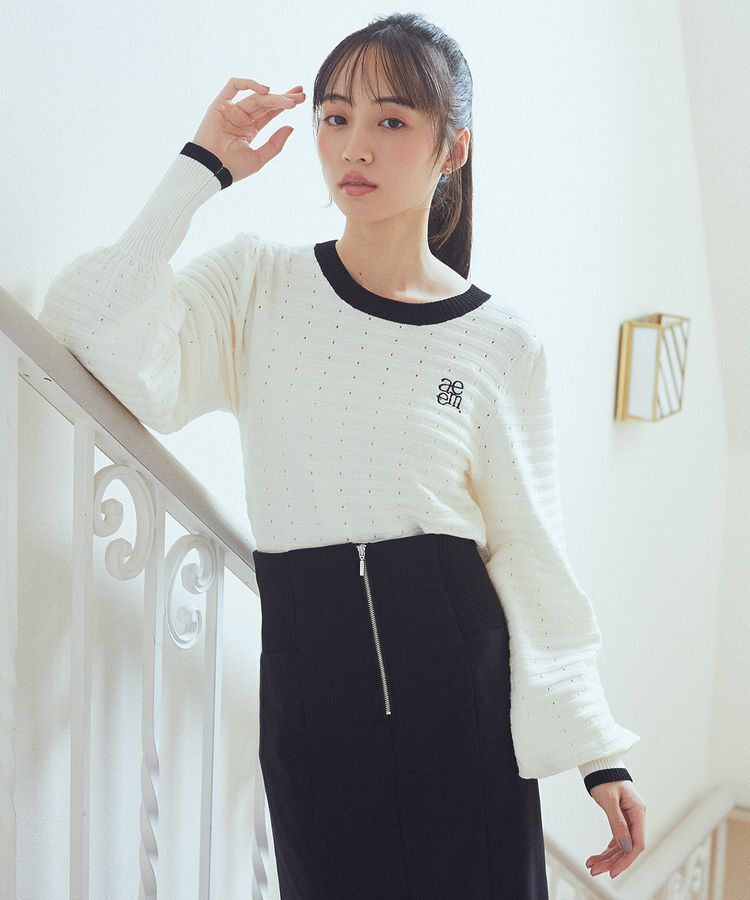 earth music&ecology「配色バックリボンプルオーバー」|ニット・セーター|