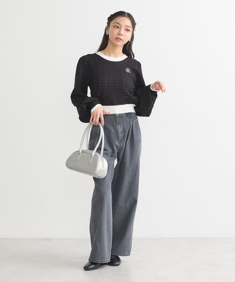 earth music&ecology「配色バックリボンプルオーバー」|ニット・セーター|