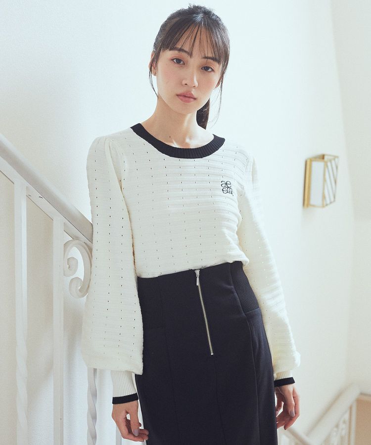 earth music&ecology「配色バックリボンプルオーバー」|ニット・セーター|