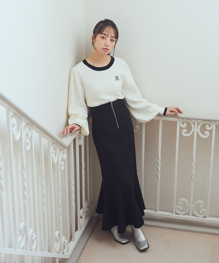 earth music&ecology「配色バックリボンプルオーバー」|ニット・セーター|