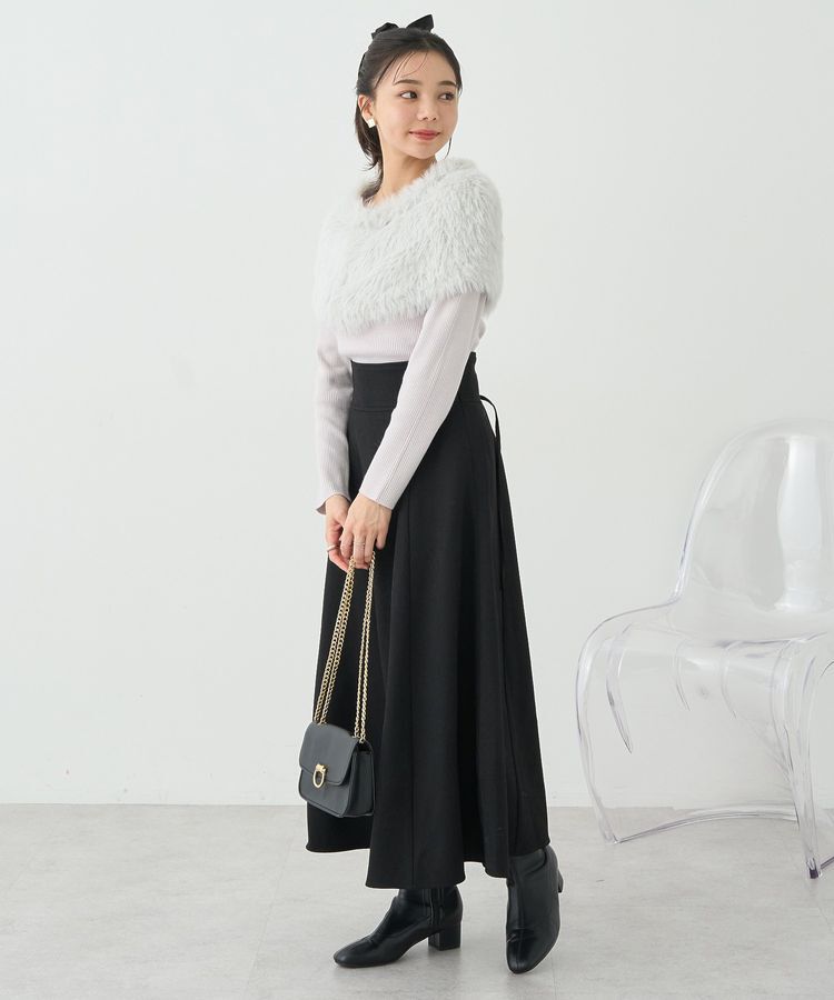 earth music&ecology「バックレースアップスカート」|フレア|