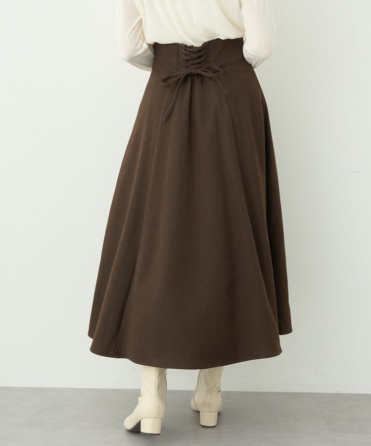 earth music&ecology「バックレースアップスカート」|フレア|Brown