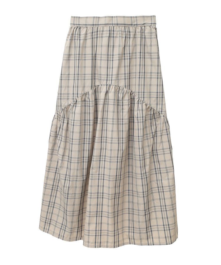 earth music&ecology「メモリータフタチェックスカート」|フレア|