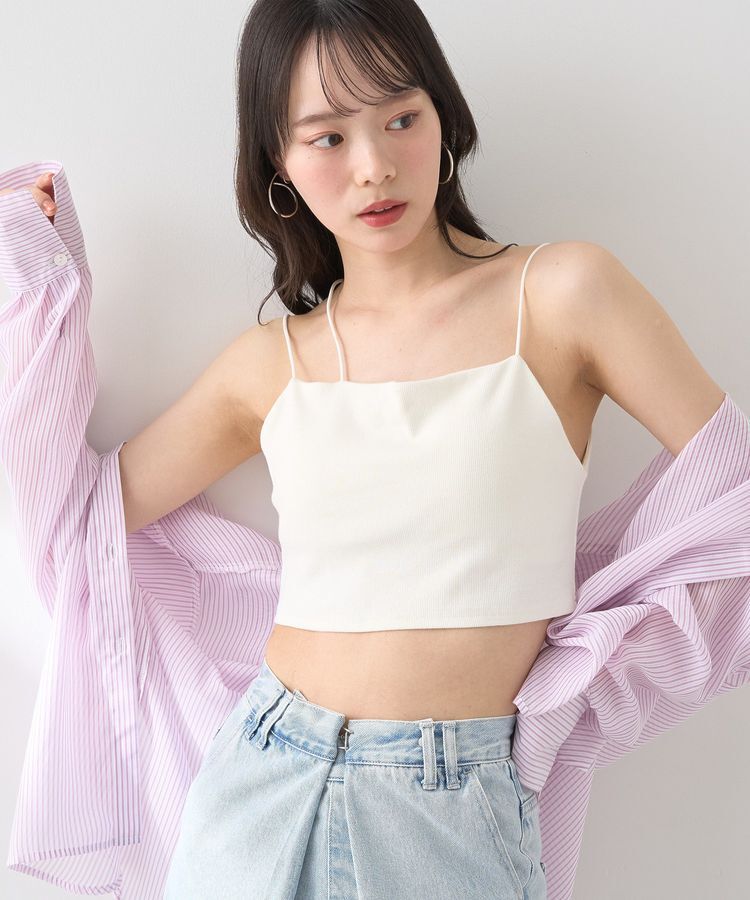 earth music&ecology「アシメショルダーショートキャミソール」|キャミソール|