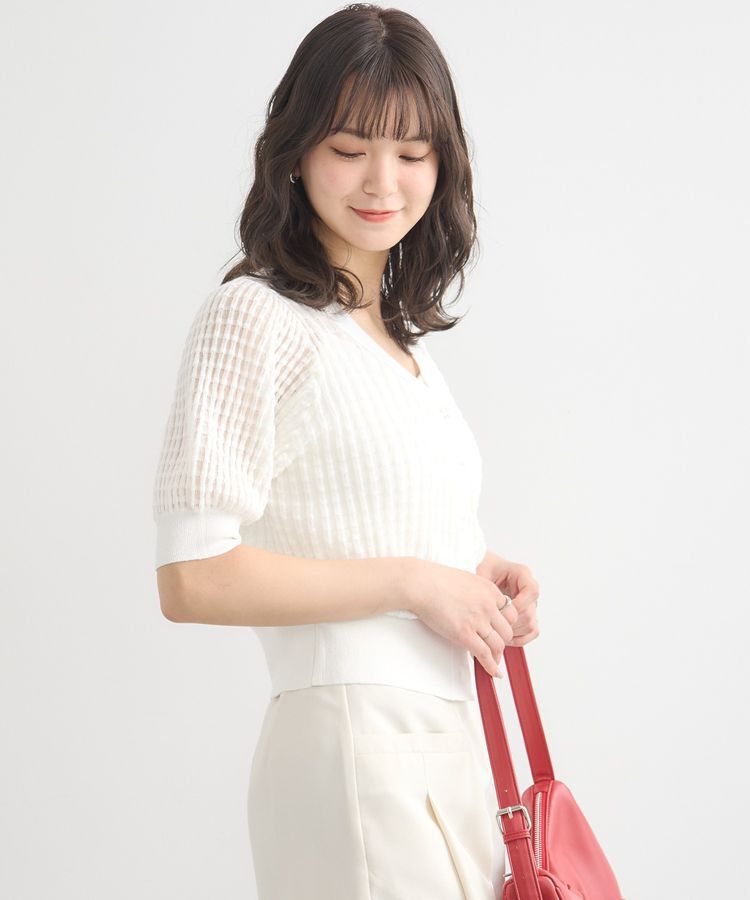 earth music&ecology「シアーチェックカーディガン」|カーディガン|