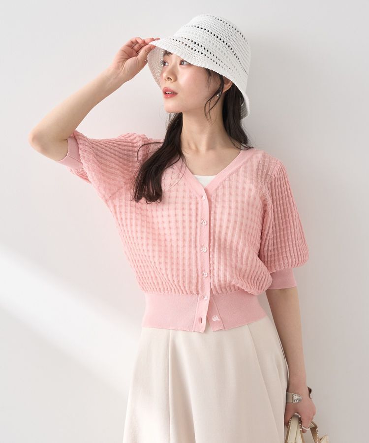 earth music&ecology「シアーチェックカーディガン」|カーディガン|