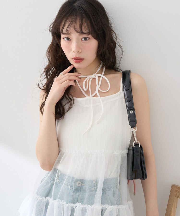 earth music&ecology「コード付きキャミソール」|キャミソール|Off White