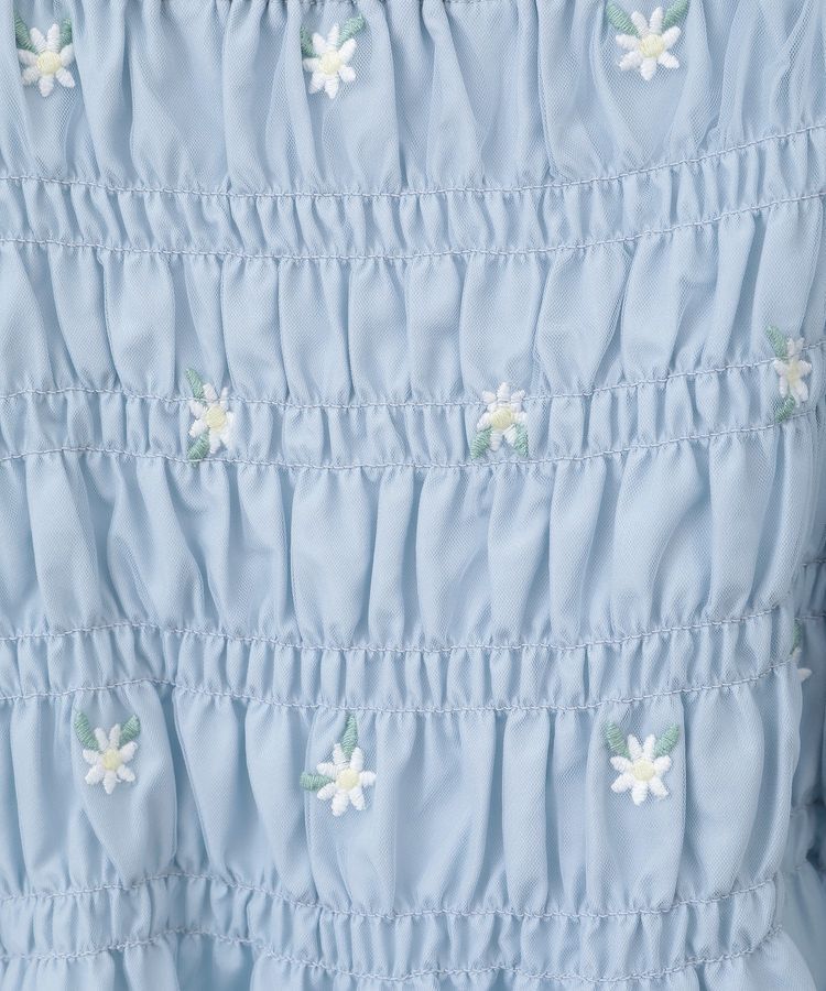 earth music&ecology「フラワー刺繍シャーリングプルオーバー」|シャツ・ブラウス|