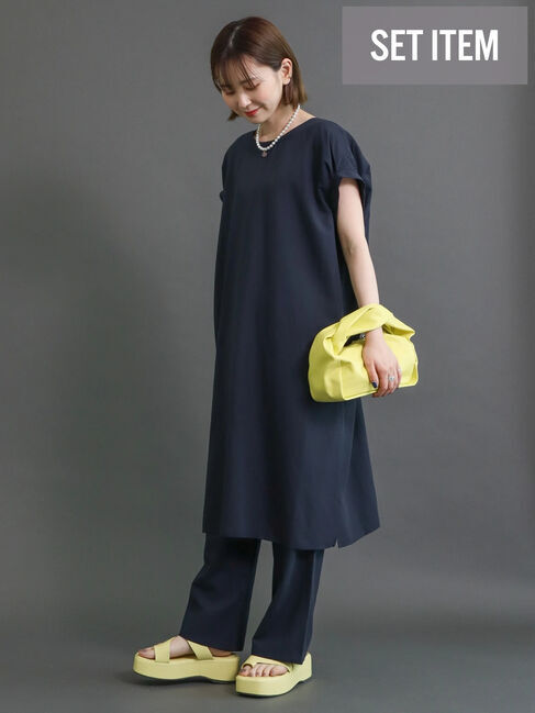  「SET リネンブレンドチュニック+パンツ」|チュニック|ネイビー