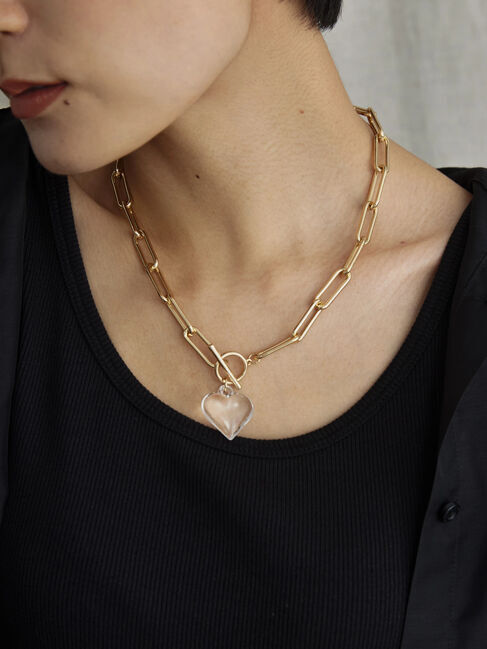  「【WEB限定】クリアハートネックレス」|ネックレス|