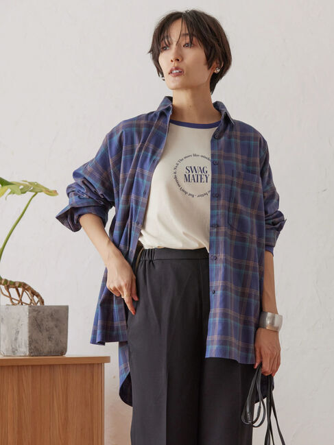  「綿ビエラチェックシャツ」|シャツ・ブラウス|