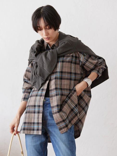  「綿ビエラチェックシャツ」|シャツ・ブラウス|