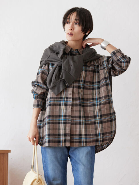  「綿ビエラチェックシャツ」|シャツ・ブラウス|