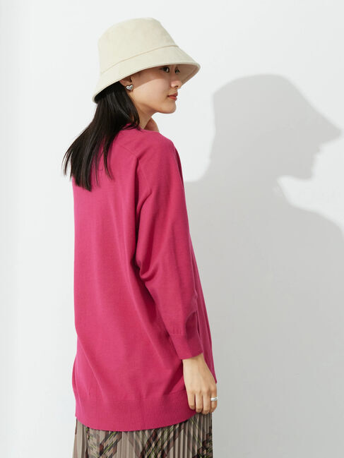  「パチパチしにくいクルーネックニットチュニック」|ニット・セーター|