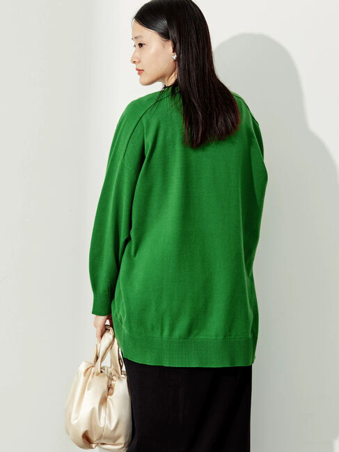  「パチパチしにくいクルーネックニットチュニック」|ニット・セーター|