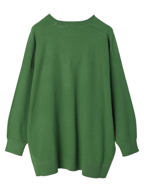  「パチパチしにくいクルーネックニットチュニック」|ニット・セーター|