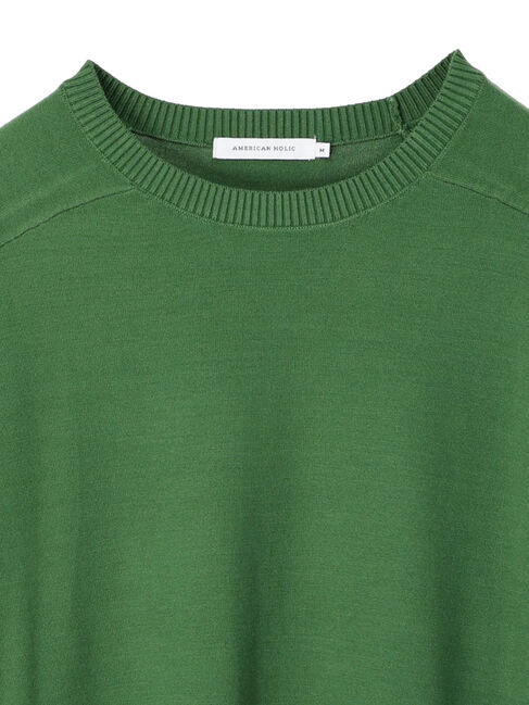  「パチパチしにくいクルーネックニットチュニック」|ニット・セーター|