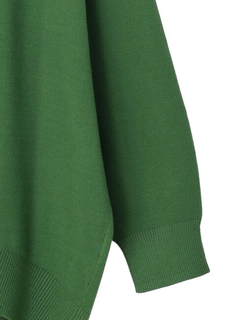  「パチパチしにくいクルーネックニットチュニック」|ニット・セーター|