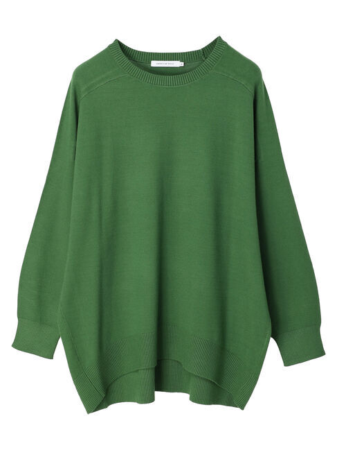  「パチパチしにくいクルーネックニットチュニック」|ニット・セーター|