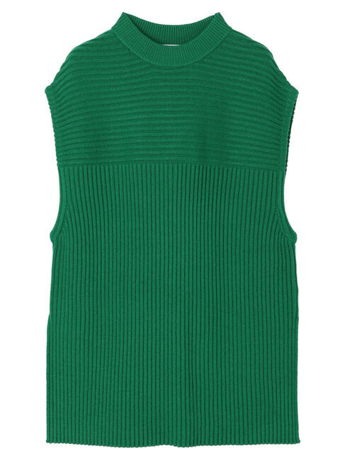  「パチパチしにくいリブ編み違いニットベスト」|ベスト・ジレ|