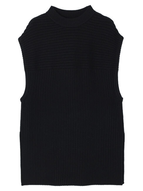  「パチパチしにくいリブ編み違いニットベスト」|ベスト・ジレ|