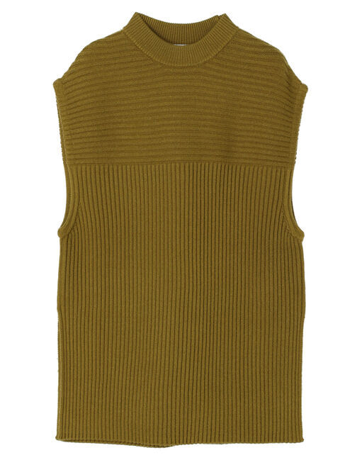  「パチパチしにくいリブ編み違いニットベスト」|ベスト・ジレ|
