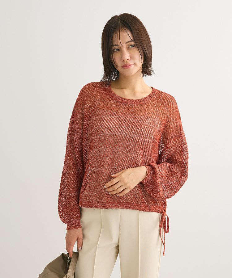 Green Parks「ラメメッシュニットプルオーバー」|ニット・セーター|