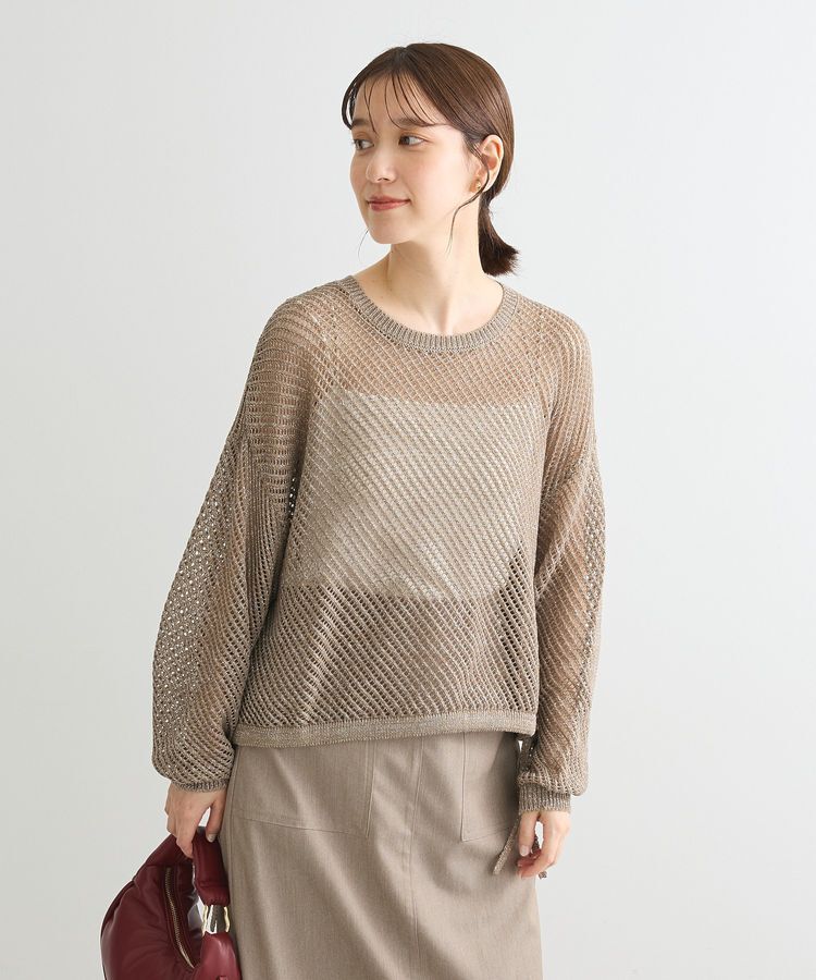 Green Parks「ラメメッシュニットプルオーバー」|ニット・セーター|