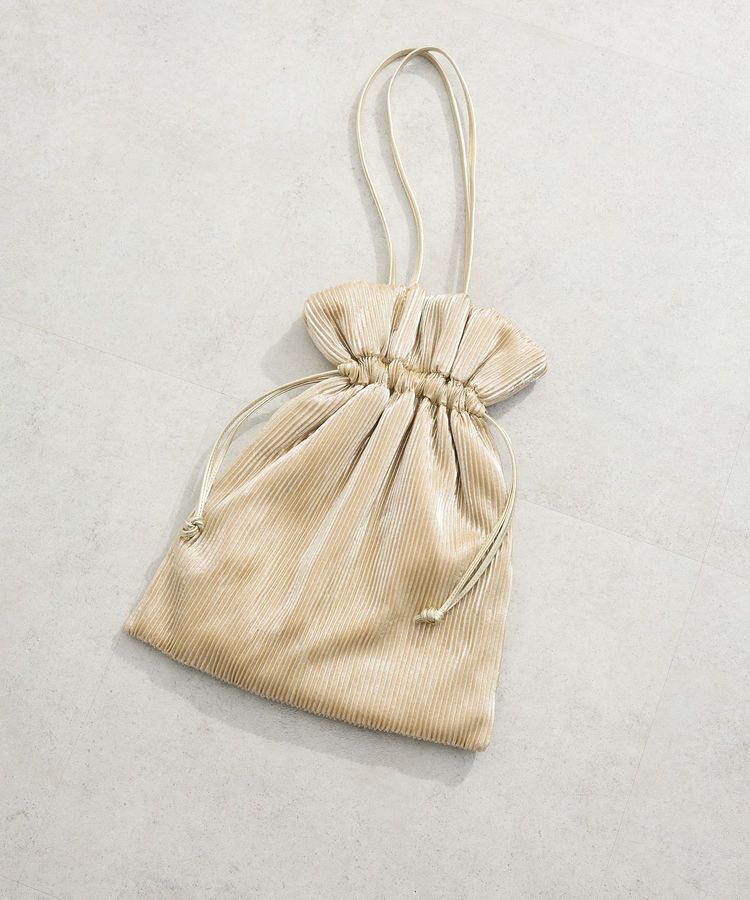 armonia「andmikka. メタリックプリーツトートバック」|トートバッグ|Gold