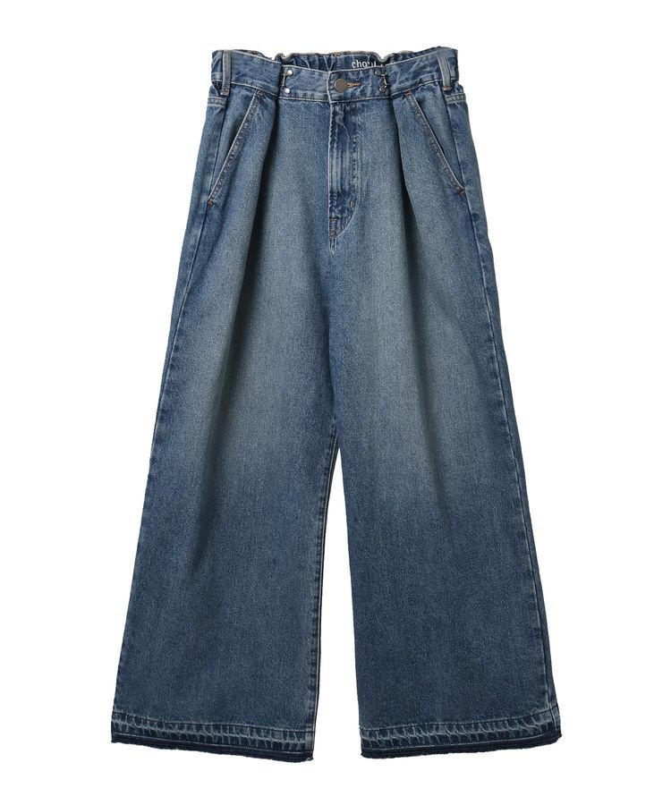 Green Parks「タックワイドデニムパンツ」|デニム|