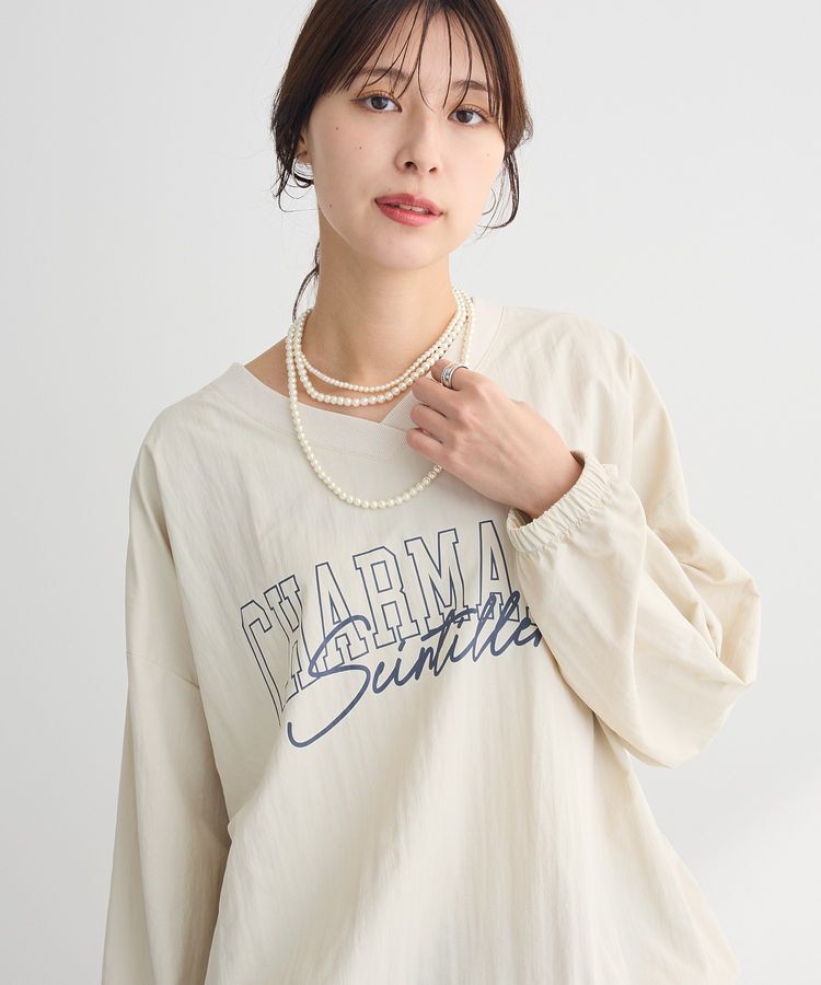 Green Parks「ナイロンロゴVネックプルオーバー」|スウェット・ジャージ|