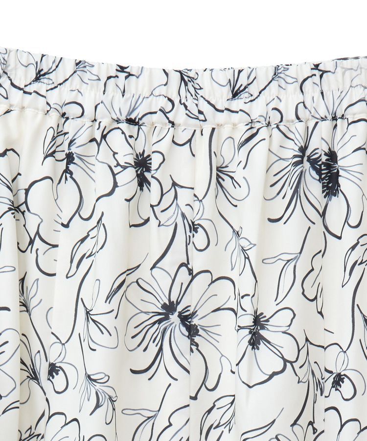 YECCA VECCA「ラインフラワー柄マーメイドスカート」|フレア|