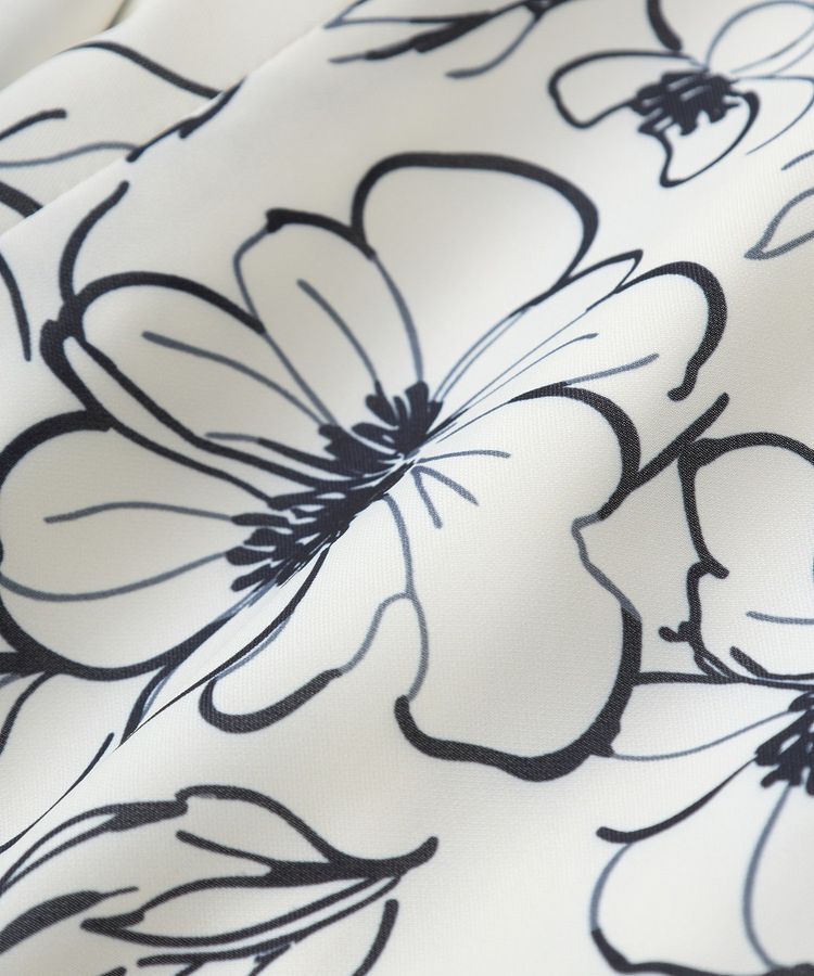 YECCA VECCA「ラインフラワー柄マーメイドスカート」|フレア|