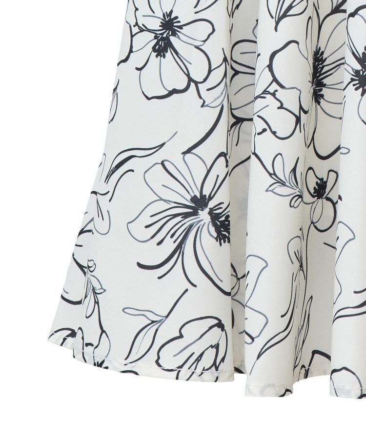 YECCA VECCA「ラインフラワー柄マーメイドスカート」|フレア|