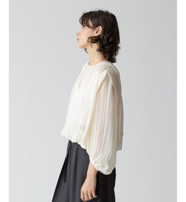 allureville「シアーショートギャザリングブラウス」|シャツ・ブラウス|