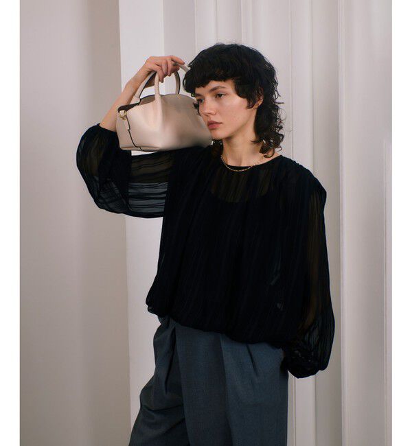 allureville「シアーショートギャザリングブラウス」|シャツ・ブラウス|