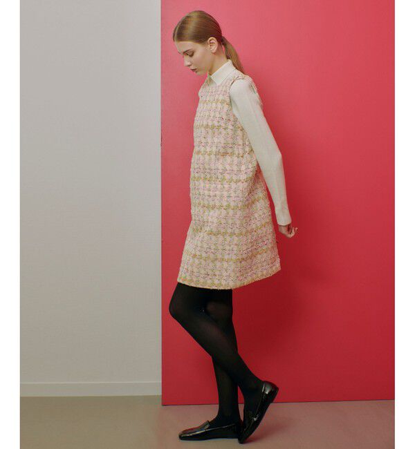 LOULOU WILLOUGHBY「【LOULOU WILLOUGHBY】LINTONツイードジャンパーワンピース」|ワンピース|
