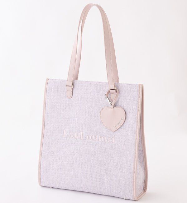  「【LouLoumei】8色展開／ハートチャーム付きトートバッグ／自立可能」|トートバッグ|ラベンダー