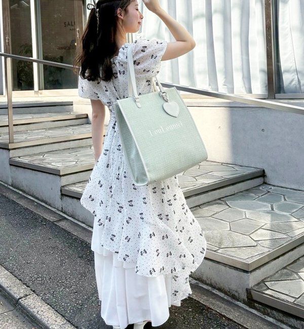  「【LouLoumei】8色展開／ハートチャーム付きトートバッグ／自立可能」|トートバッグ|