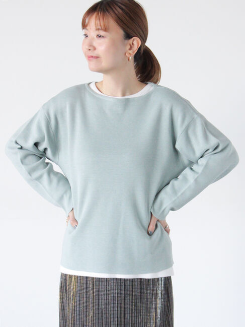 Lugnoncure「ミラノリブボートネックニット」|ニット・セーター|ミント