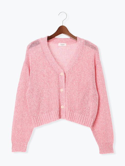 Te chichi TERRASSE「スラブクロップドVネックカーディガン《2025spring catalog item》」|カーディガン|