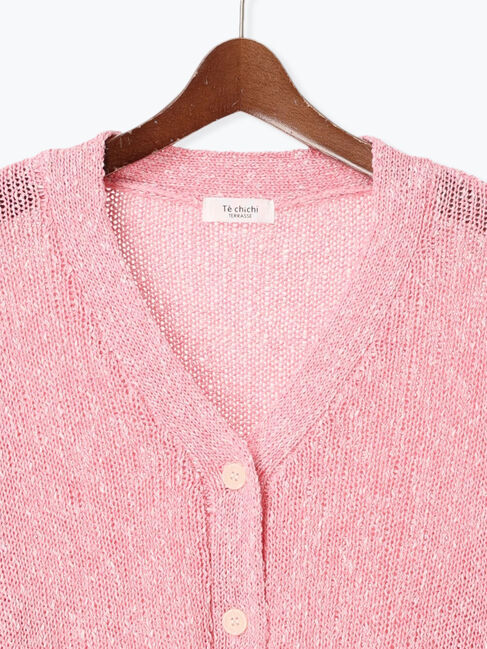 Te chichi TERRASSE「スラブクロップドVネックカーディガン《2025spring catalog item》」|カーディガン|