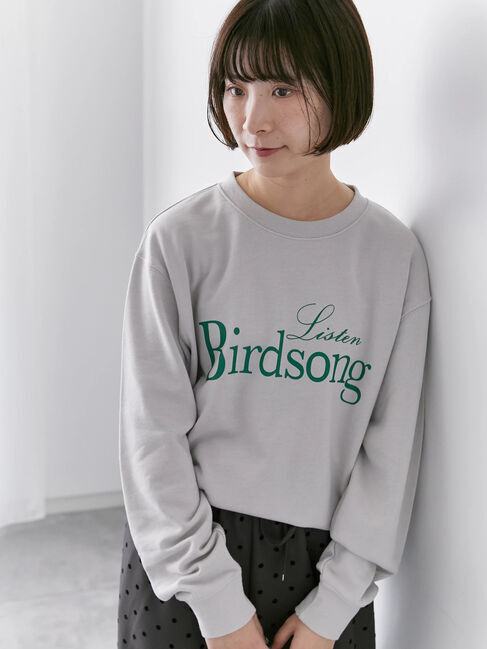 Samansa Mos2 blue「裏毛ロゴスウェット」|Tシャツ・カットソー|