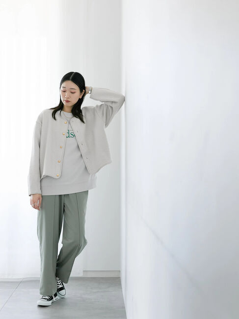 Samansa Mos2 blue「裏毛ロゴスウェット」|Tシャツ・カットソー|