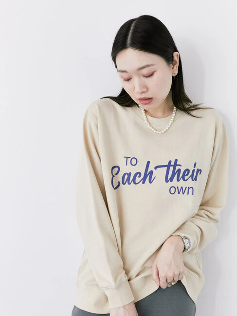 Samansa Mos2 blue「裏毛ロゴスウェット」|Tシャツ・カットソー|イエロー