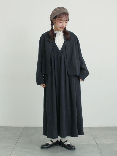 Samansa Mos2「【Cross&times;Linen】肩フリル前後2WAYジャンパースカート」|ワンピース|